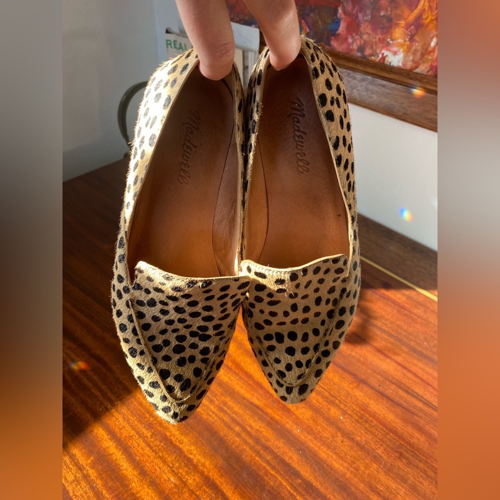 Madewell cowhide leopard loafers, size 8